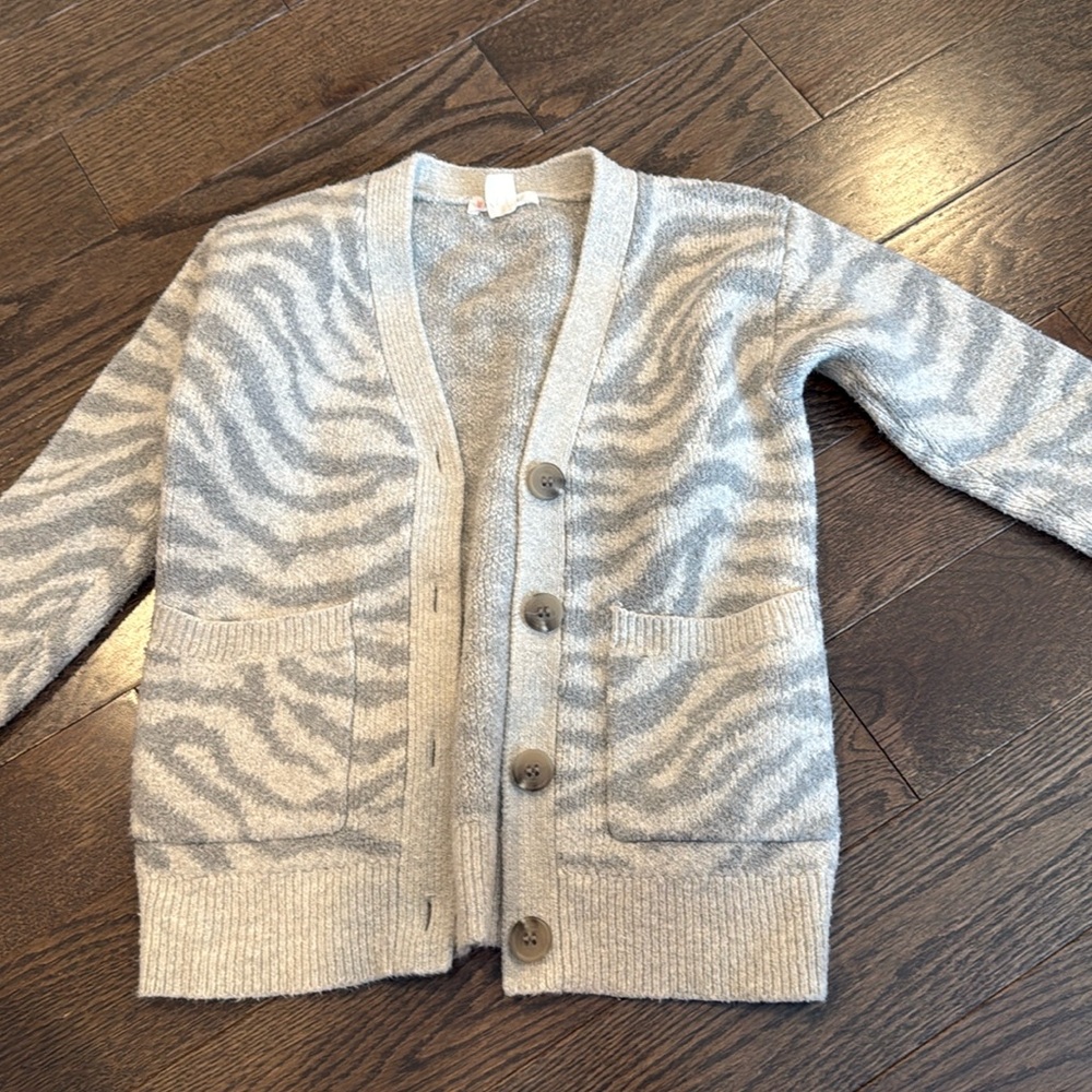 Jcrew soft grey cheetah sweater